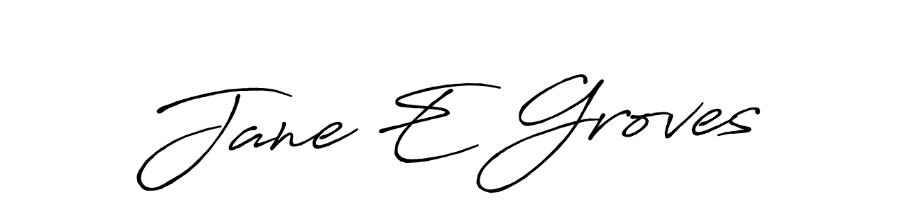 Jane E Groves stylish signature style. Best Handwritten Sign (Antro_Vectra_Bolder) for my name. Handwritten Signature Collection Ideas for my name Jane E Groves. Jane E Groves signature style 7 images and pictures png