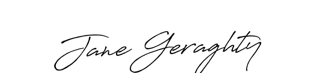 Jane Geraghty stylish signature style. Best Handwritten Sign (Antro_Vectra_Bolder) for my name. Handwritten Signature Collection Ideas for my name Jane Geraghty. Jane Geraghty signature style 7 images and pictures png