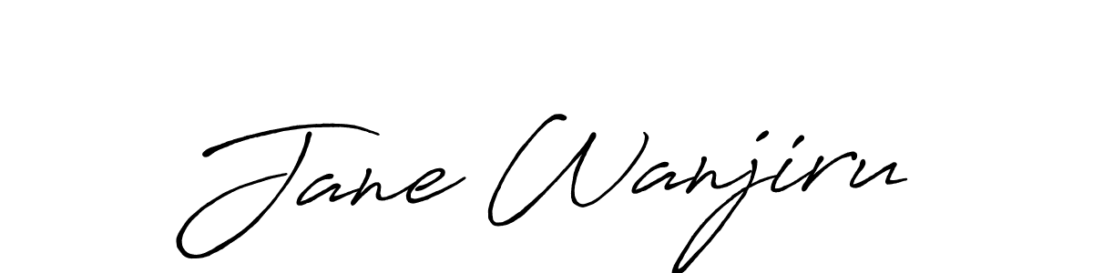 How to make Jane Wanjiru name signature. Use Antro_Vectra_Bolder style for creating short signs online. This is the latest handwritten sign. Jane Wanjiru signature style 7 images and pictures png