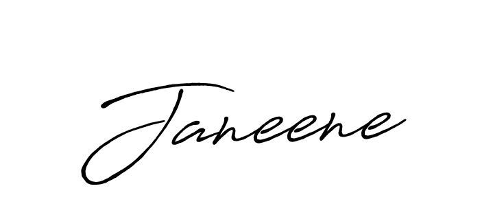 Make a beautiful signature design for name Janeene. With this signature (Antro_Vectra_Bolder) style, you can create a handwritten signature for free. Janeene signature style 7 images and pictures png