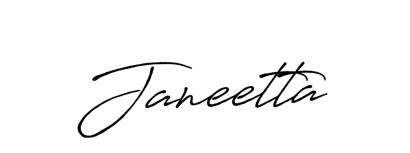 Make a beautiful signature design for name Janeetta. With this signature (Antro_Vectra_Bolder) style, you can create a handwritten signature for free. Janeetta signature style 7 images and pictures png