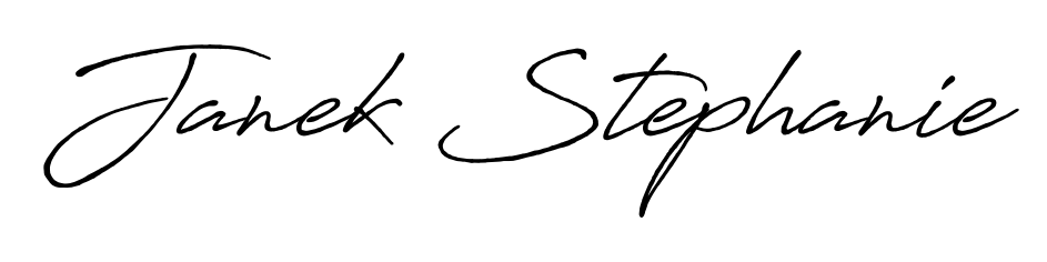 Transform the name Janek Stephanie into a signature masterpiece using Antro_Vectra_Bolder font. Ideal for photographers, artists, and creators looking for watermarks. Janek Stephanie signature style 7 images and pictures png