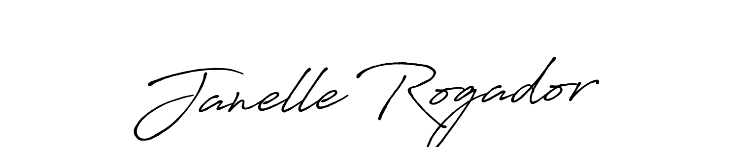 How to make Janelle Rogador name signature. Use Antro_Vectra_Bolder style for creating short signs online. This is the latest handwritten sign. Janelle Rogador signature style 7 images and pictures png