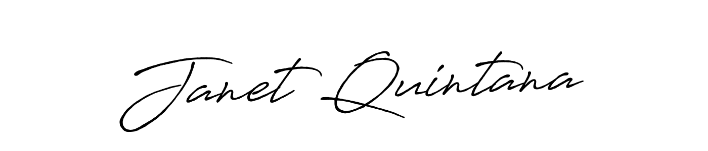 Make a beautiful signature design for name Janet Quintana. With this signature (Antro_Vectra_Bolder) style, you can create a handwritten signature for free. Janet Quintana signature style 7 images and pictures png