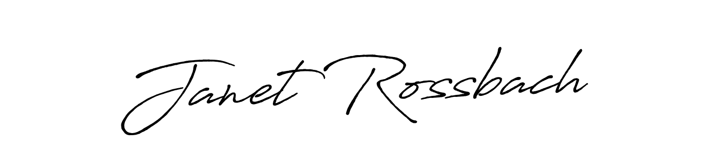 How to make Janet Rossbach name signature. Use Antro_Vectra_Bolder style for creating short signs online. This is the latest handwritten sign. Janet Rossbach signature style 7 images and pictures png