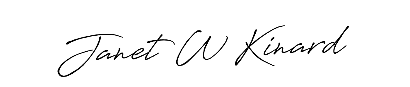 Create a beautiful signature design for name Janet W Kinard. With this signature (Antro_Vectra_Bolder) fonts, you can make a handwritten signature for free. Janet W Kinard signature style 7 images and pictures png