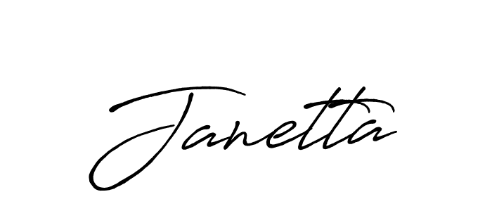 Create a beautiful signature design for name Janetta. With this signature (Antro_Vectra_Bolder) fonts, you can make a handwritten signature for free. Janetta signature style 7 images and pictures png