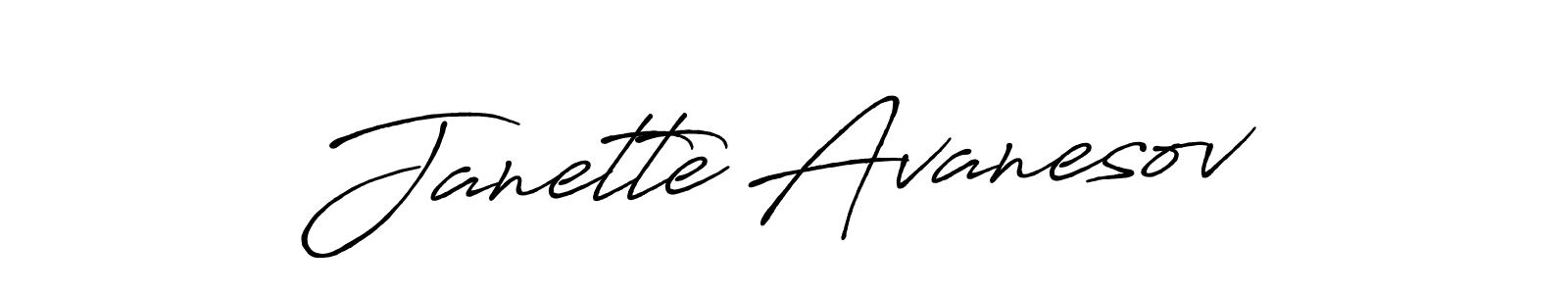 Create a beautiful signature design for name Janette Avanesov. With this signature (Antro_Vectra_Bolder) fonts, you can make a handwritten signature for free. Janette Avanesov signature style 7 images and pictures png