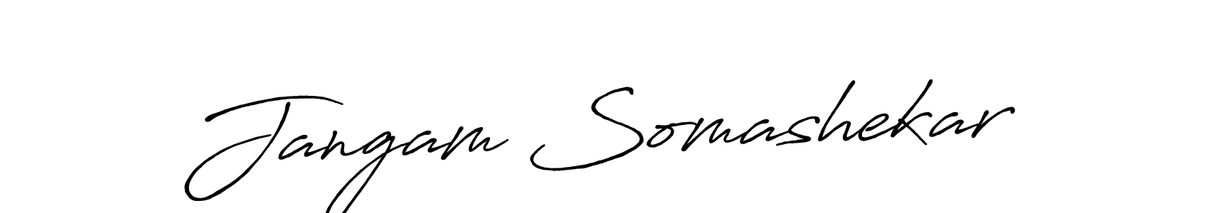 You should practise on your own different ways (Antro_Vectra_Bolder) to write your name (Jangam Somashekar) in signature. don't let someone else do it for you. Jangam Somashekar signature style 7 images and pictures png