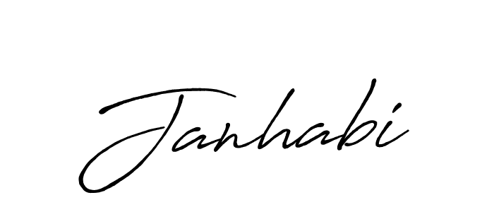 How to make Janhabi name signature. Use Antro_Vectra_Bolder style for creating short signs online. This is the latest handwritten sign. Janhabi signature style 7 images and pictures png