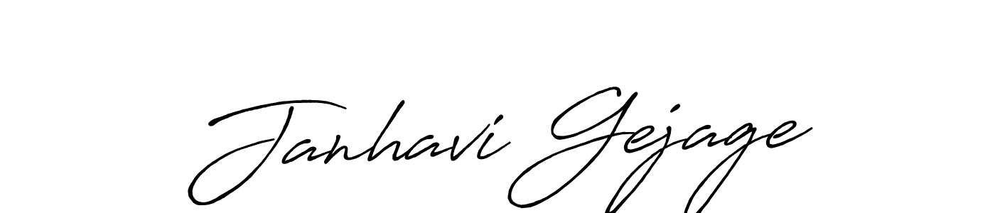 Create a beautiful signature design for name Janhavi Gejage. With this signature (Antro_Vectra_Bolder) fonts, you can make a handwritten signature for free. Janhavi Gejage signature style 7 images and pictures png