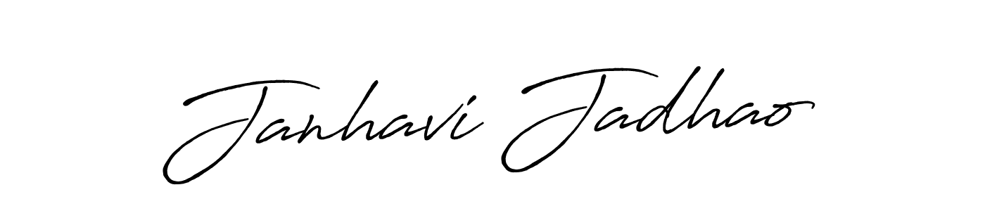 Make a beautiful signature design for name Janhavi Jadhao. With this signature (Antro_Vectra_Bolder) style, you can create a handwritten signature for free. Janhavi Jadhao signature style 7 images and pictures png