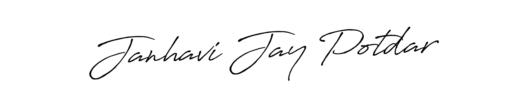 You should practise on your own different ways (Antro_Vectra_Bolder) to write your name (Janhavi Jay Potdar) in signature. don't let someone else do it for you. Janhavi Jay Potdar signature style 7 images and pictures png
