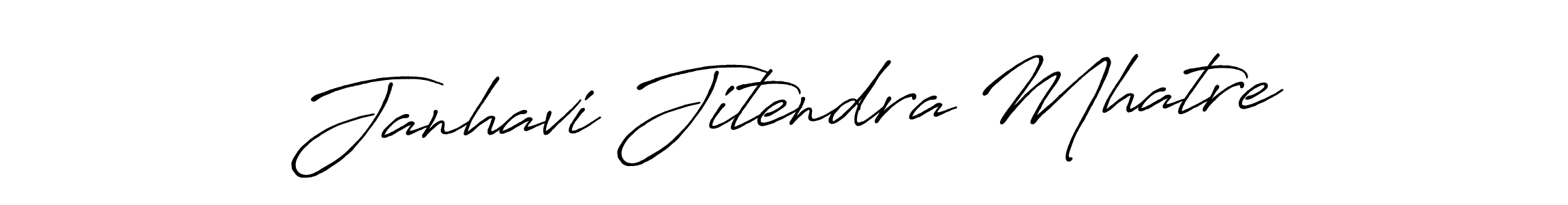 Antro_Vectra_Bolder is a professional signature style that is perfect for those who want to add a touch of class to their signature. It is also a great choice for those who want to make their signature more unique. Get Janhavi Jitendra Mhatre name to fancy signature for free. Janhavi Jitendra Mhatre signature style 7 images and pictures png