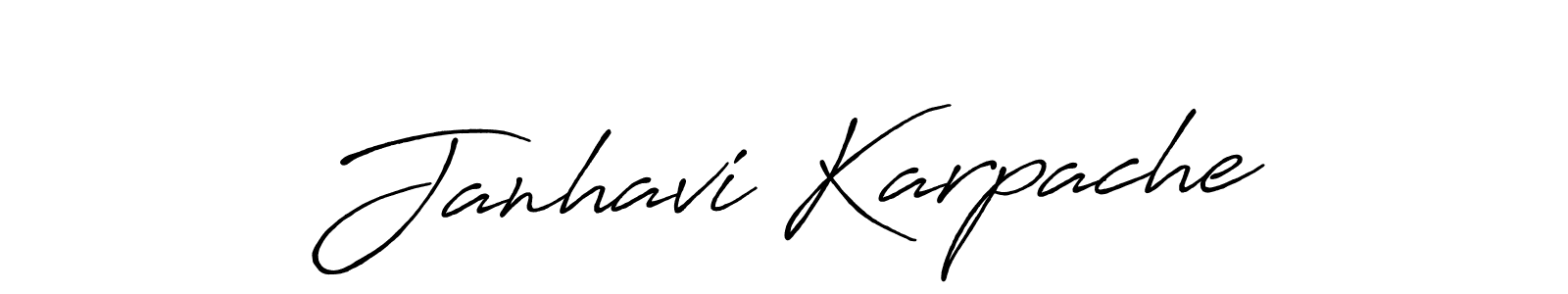 How to make Janhavi Karpache signature? Antro_Vectra_Bolder is a professional autograph style. Create handwritten signature for Janhavi Karpache name. Janhavi Karpache signature style 7 images and pictures png