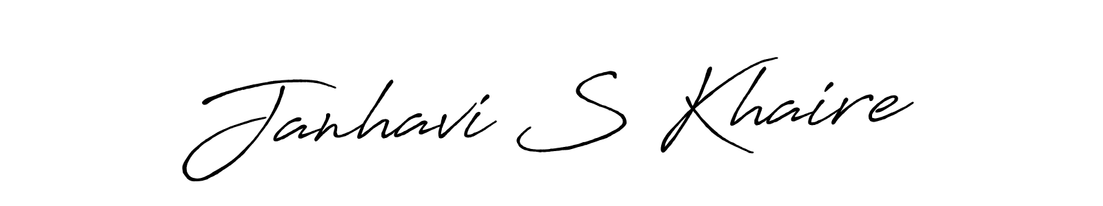The best way (Antro_Vectra_Bolder) to make a short signature is to pick only two or three words in your name. The name Janhavi S Khaire include a total of six letters. For converting this name. Janhavi S Khaire signature style 7 images and pictures png