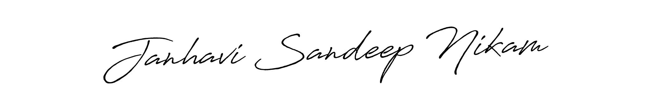 Janhavi Sandeep Nikam stylish signature style. Best Handwritten Sign (Antro_Vectra_Bolder) for my name. Handwritten Signature Collection Ideas for my name Janhavi Sandeep Nikam. Janhavi Sandeep Nikam signature style 7 images and pictures png