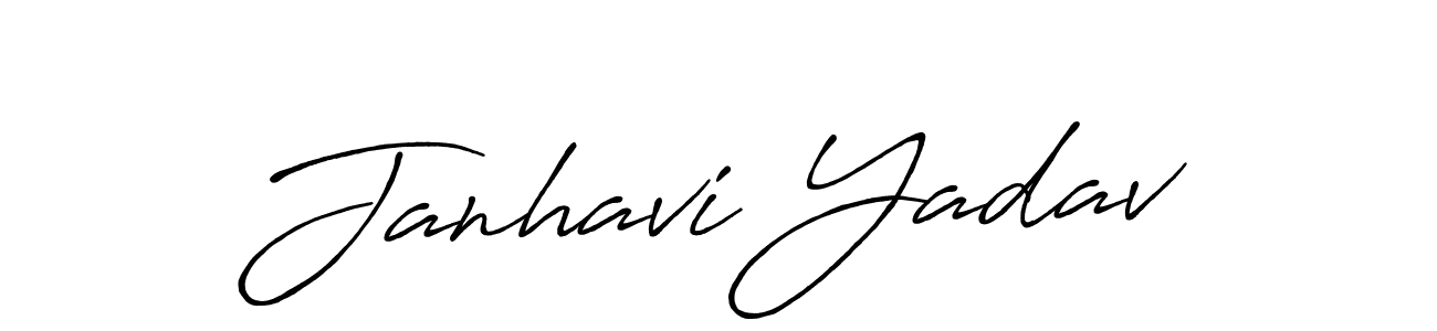 Create a beautiful signature design for name Janhavi Yadav. With this signature (Antro_Vectra_Bolder) fonts, you can make a handwritten signature for free. Janhavi Yadav signature style 7 images and pictures png
