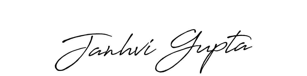 Janhvi Gupta stylish signature style. Best Handwritten Sign (Antro_Vectra_Bolder) for my name. Handwritten Signature Collection Ideas for my name Janhvi Gupta. Janhvi Gupta signature style 7 images and pictures png