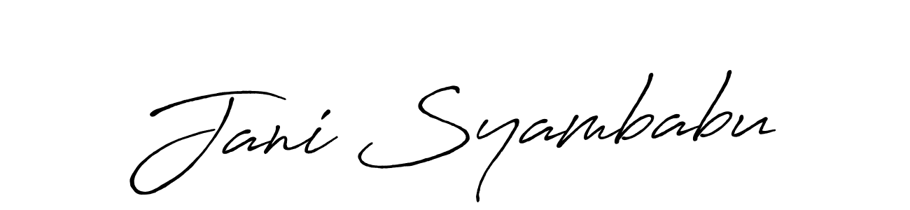 How to make Jani Syambabu signature? Antro_Vectra_Bolder is a professional autograph style. Create handwritten signature for Jani Syambabu name. Jani Syambabu signature style 7 images and pictures png