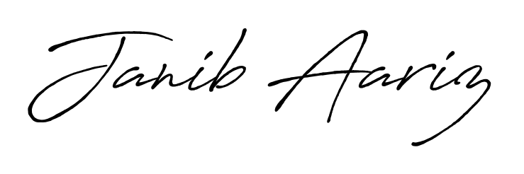 The Antro_Vectra_Bolder typeface gives name Janib Aariz a refined look. Suitable for certificates, diplomas, and official verification. Janib Aariz signature style 7 images and pictures png