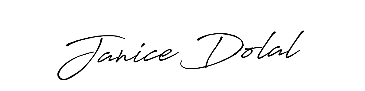 Create a beautiful signature design for name Janice Dolal. With this signature (Antro_Vectra_Bolder) fonts, you can make a handwritten signature for free. Janice Dolal signature style 7 images and pictures png