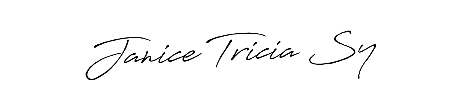 Create a beautiful signature design for name Janice Tricia Sy. With this signature (Antro_Vectra_Bolder) fonts, you can make a handwritten signature for free. Janice Tricia Sy signature style 7 images and pictures png