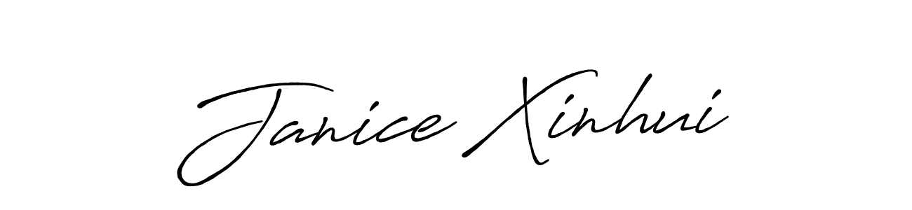 How to make Janice Xinhui name signature. Use Antro_Vectra_Bolder style for creating short signs online. This is the latest handwritten sign. Janice Xinhui signature style 7 images and pictures png