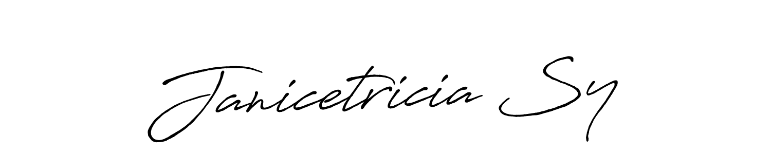 Janicetricia Sy stylish signature style. Best Handwritten Sign (Antro_Vectra_Bolder) for my name. Handwritten Signature Collection Ideas for my name Janicetricia Sy. Janicetricia Sy signature style 7 images and pictures png