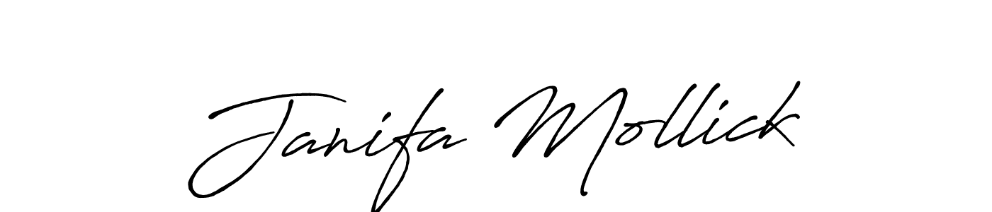 Create a beautiful signature design for name Janifa Mollick. With this signature (Antro_Vectra_Bolder) fonts, you can make a handwritten signature for free. Janifa Mollick signature style 7 images and pictures png