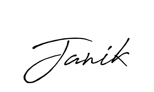 How to make Janik signature? Antro_Vectra_Bolder is a professional autograph style. Create handwritten signature for Janik name. Janik signature style 7 images and pictures png