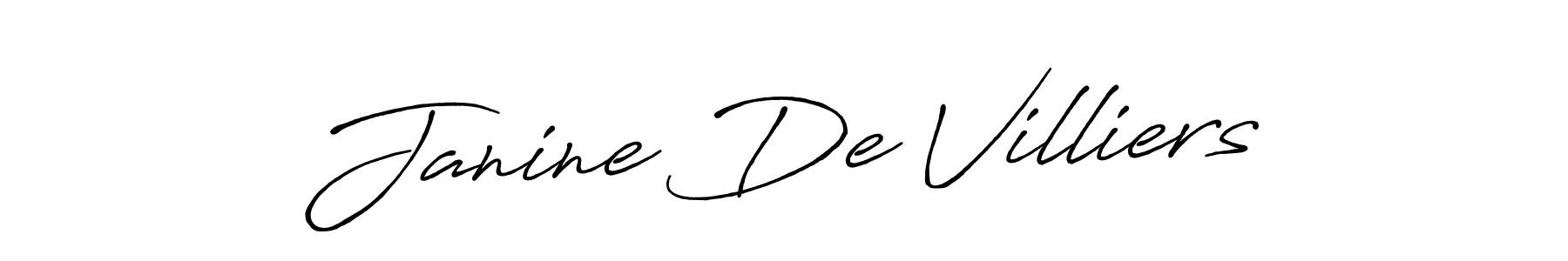 Create a beautiful signature design for name Janine De Villiers. With this signature (Antro_Vectra_Bolder) fonts, you can make a handwritten signature for free. Janine De Villiers signature style 7 images and pictures png