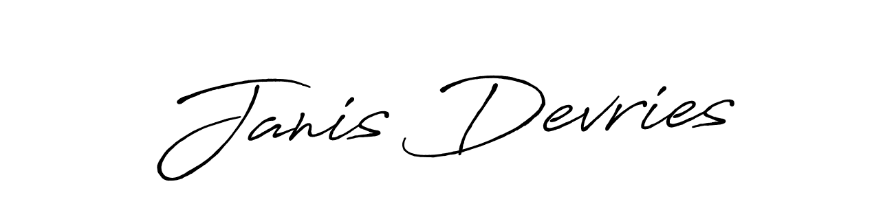 Similarly Antro_Vectra_Bolder is the best handwritten signature design. Signature creator online .You can use it as an online autograph creator for name Janis Devries. Janis Devries signature style 7 images and pictures png