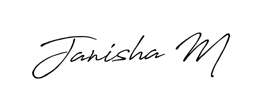 Similarly Antro_Vectra_Bolder is the best handwritten signature design. Signature creator online .You can use it as an online autograph creator for name Janisha M. Janisha M signature style 7 images and pictures png