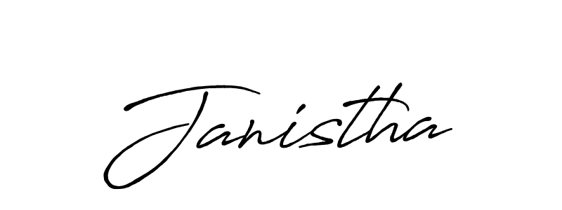 Use a signature maker to create a handwritten signature online. With this signature software, you can design (Antro_Vectra_Bolder) your own signature for name Janistha. Janistha signature style 7 images and pictures png