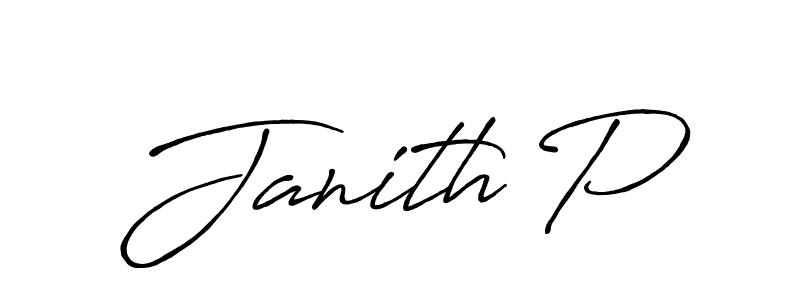 Use a signature maker to create a handwritten signature online. With this signature software, you can design (Antro_Vectra_Bolder) your own signature for name Janith P. Janith P signature style 7 images and pictures png