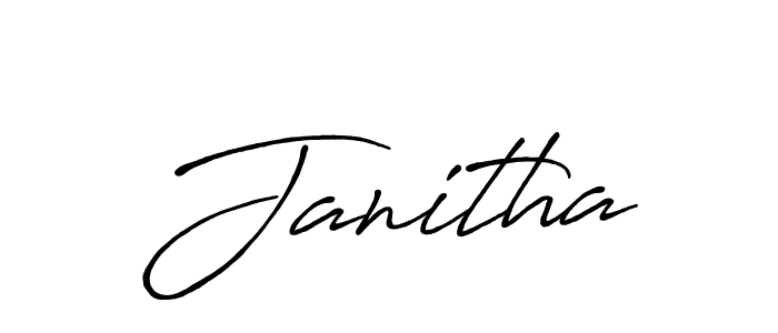 Make a beautiful signature design for name Janitha. With this signature (Antro_Vectra_Bolder) style, you can create a handwritten signature for free. Janitha signature style 7 images and pictures png