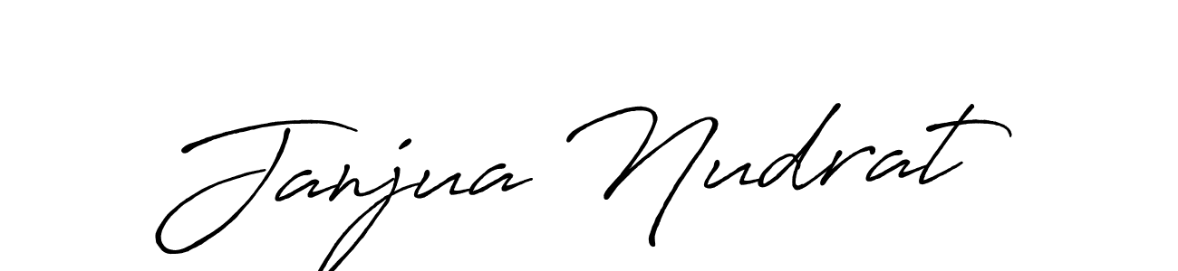 Use a signature maker to create a handwritten signature online. With this signature software, you can design (Antro_Vectra_Bolder) your own signature for name Janjua Nudrat. Janjua Nudrat signature style 7 images and pictures png