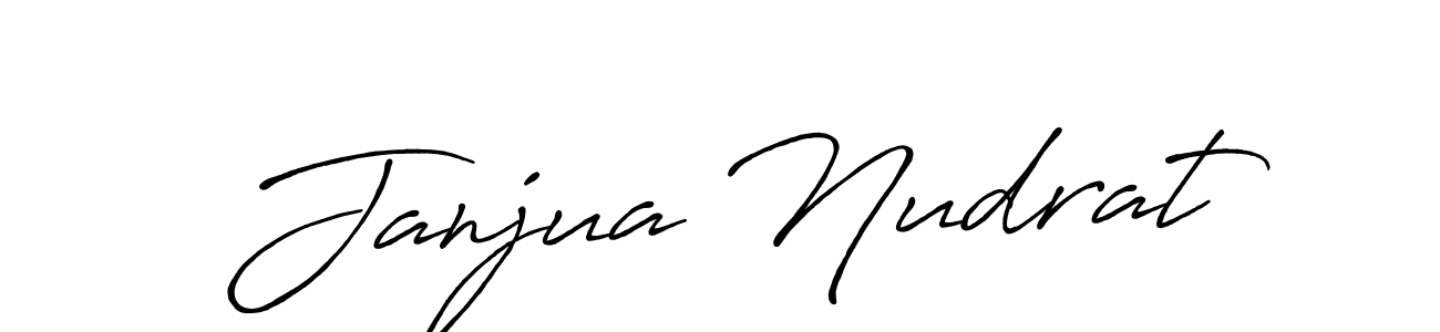 Use a signature maker to create a handwritten signature online. With this signature software, you can design (Antro_Vectra_Bolder) your own signature for name Janjua Nudrat. Janjua Nudrat signature style 7 images and pictures png