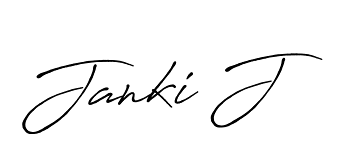 Use a signature maker to create a handwritten signature online. With this signature software, you can design (Antro_Vectra_Bolder) your own signature for name Janki J. Janki J signature style 7 images and pictures png