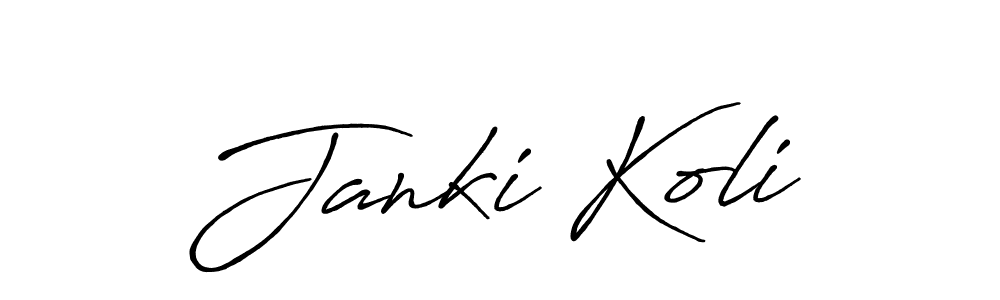 How to make Janki Koli signature? Antro_Vectra_Bolder is a professional autograph style. Create handwritten signature for Janki Koli name. Janki Koli signature style 7 images and pictures png