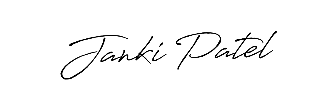 Create a beautiful signature design for name Janki Patel. With this signature (Antro_Vectra_Bolder) fonts, you can make a handwritten signature for free. Janki Patel signature style 7 images and pictures png