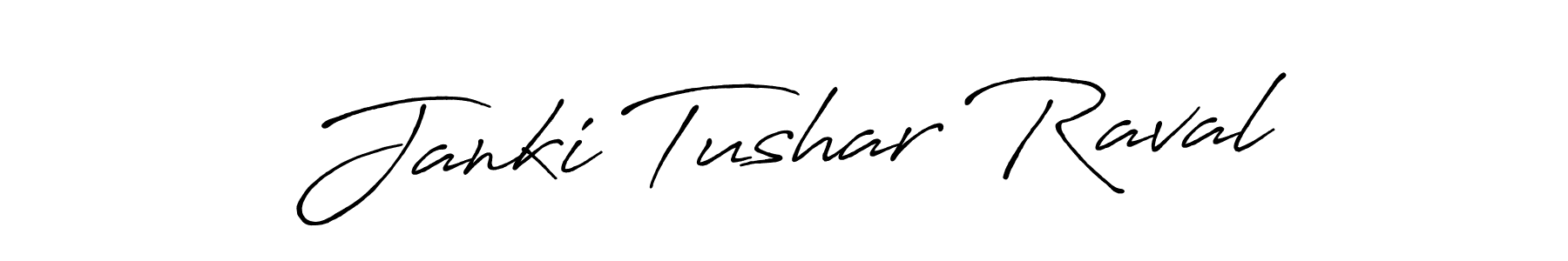 Antro_Vectra_Bolder is a professional signature style that is perfect for those who want to add a touch of class to their signature. It is also a great choice for those who want to make their signature more unique. Get Janki Tushar Raval name to fancy signature for free. Janki Tushar Raval signature style 7 images and pictures png