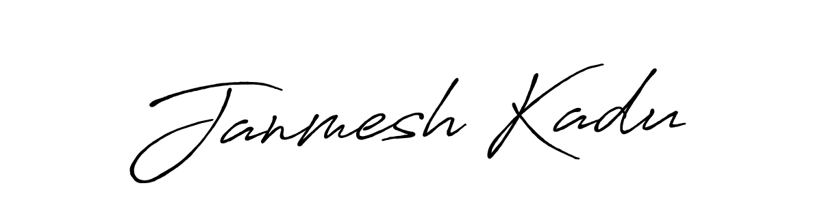 Janmesh Kadu stylish signature style. Best Handwritten Sign (Antro_Vectra_Bolder) for my name. Handwritten Signature Collection Ideas for my name Janmesh Kadu. Janmesh Kadu signature style 7 images and pictures png