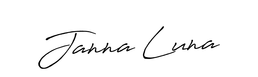 How to make Janna Luna name signature. Use Antro_Vectra_Bolder style for creating short signs online. This is the latest handwritten sign. Janna Luna signature style 7 images and pictures png