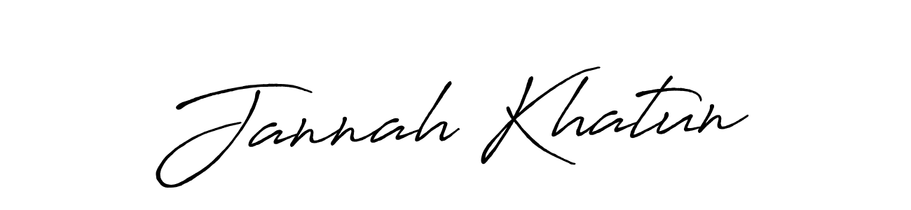 Create a beautiful signature design for name Jannah Khatun. With this signature (Antro_Vectra_Bolder) fonts, you can make a handwritten signature for free. Jannah Khatun signature style 7 images and pictures png