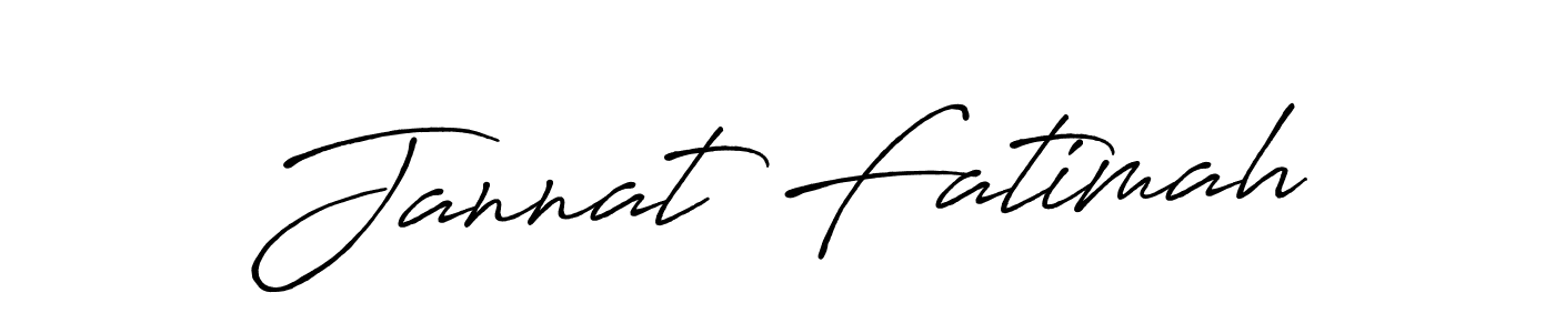 Use a signature maker to create a handwritten signature online. With this signature software, you can design (Antro_Vectra_Bolder) your own signature for name Jannat Fatimah. Jannat Fatimah signature style 7 images and pictures png