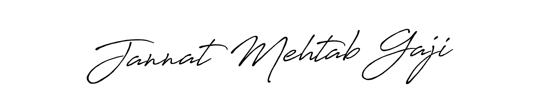 How to make Jannat Mehtab Gaji name signature. Use Antro_Vectra_Bolder style for creating short signs online. This is the latest handwritten sign. Jannat Mehtab Gaji signature style 7 images and pictures png