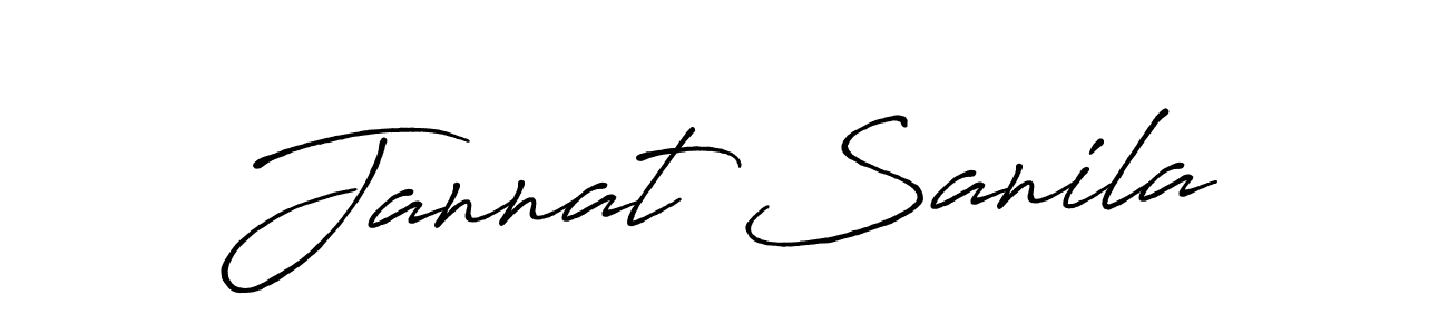 Create a beautiful signature design for name Jannat Sanila. With this signature (Antro_Vectra_Bolder) fonts, you can make a handwritten signature for free. Jannat Sanila signature style 7 images and pictures png