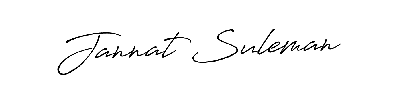 Make a beautiful signature design for name Jannat Suleman. With this signature (Antro_Vectra_Bolder) style, you can create a handwritten signature for free. Jannat Suleman signature style 7 images and pictures png